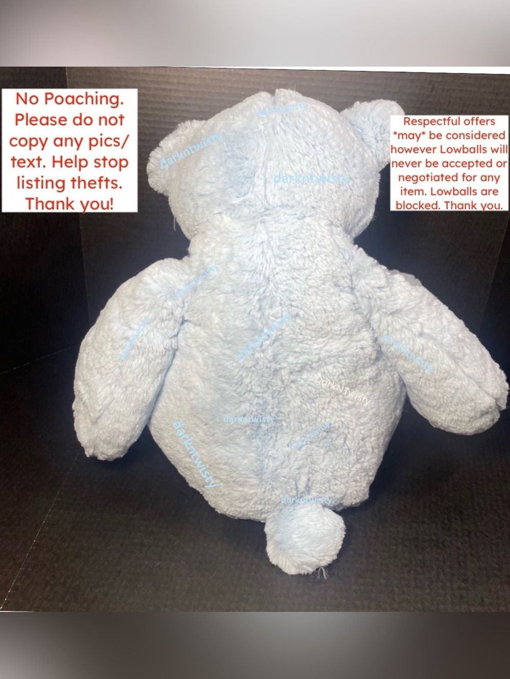 JUMBO RARE VHTF BNWT Mary Meyer Huge Blue Teddy Bear GREAT GIFT - Picture 4 of 8